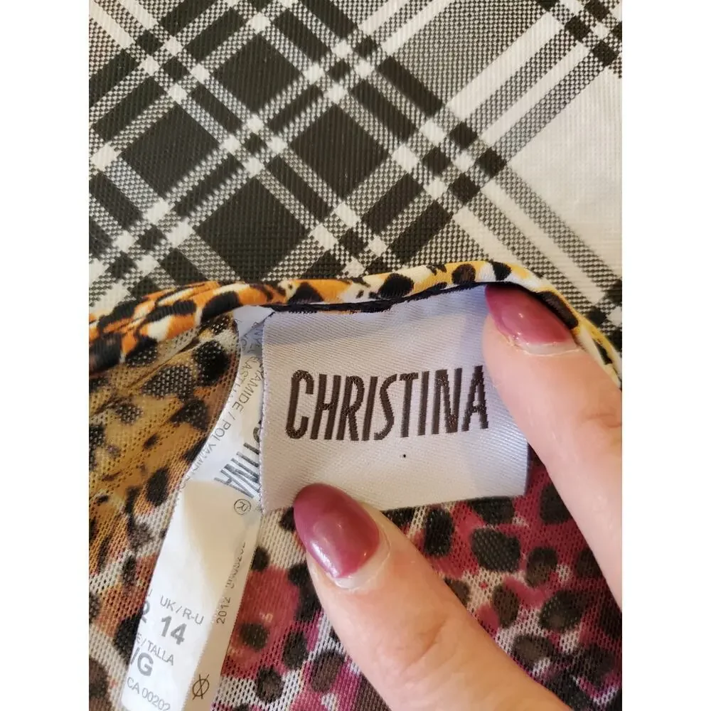 Christina‎ sheer Leopars tie wrap Kimono Large